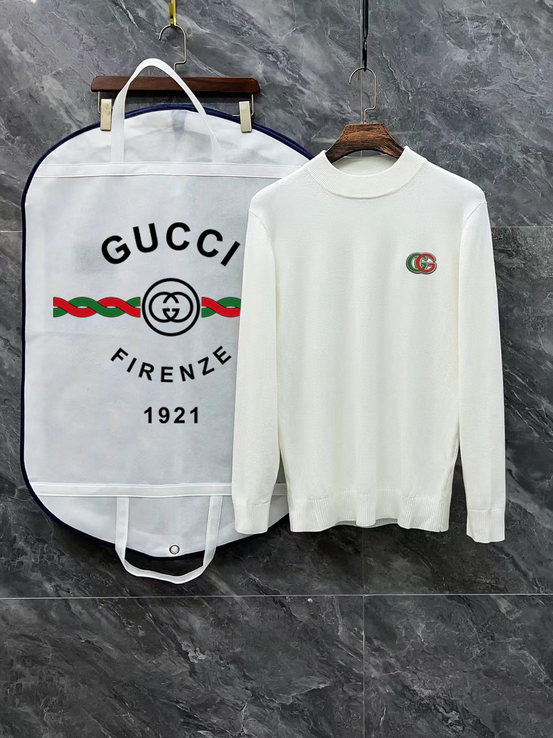 Gucci Unisex Embroidered Mock-Neck Sweater