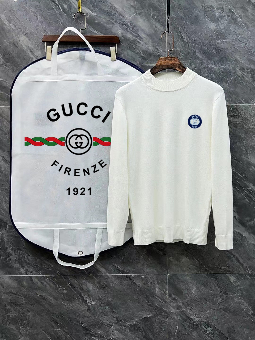 Gucci Unisex Embroidered Mock-Neck Sweater