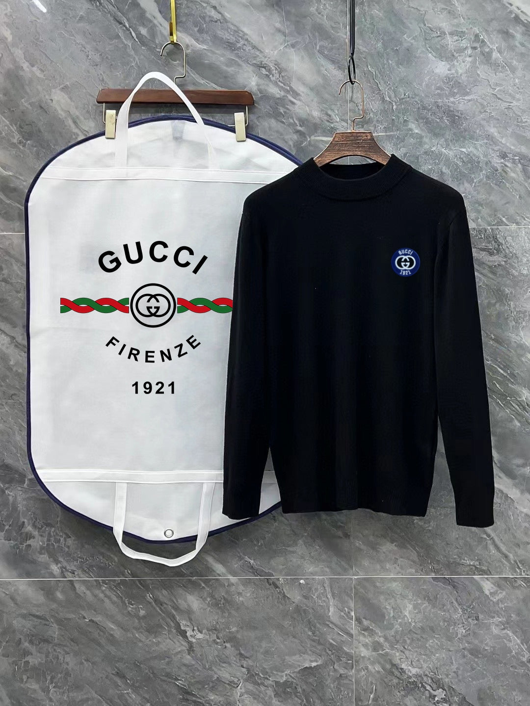 Gucci Unisex Embroidered Mock-Neck Sweater