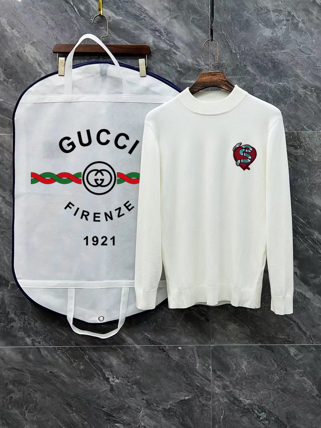 Gucci Unisex Embroidered Mock-Neck Sweater