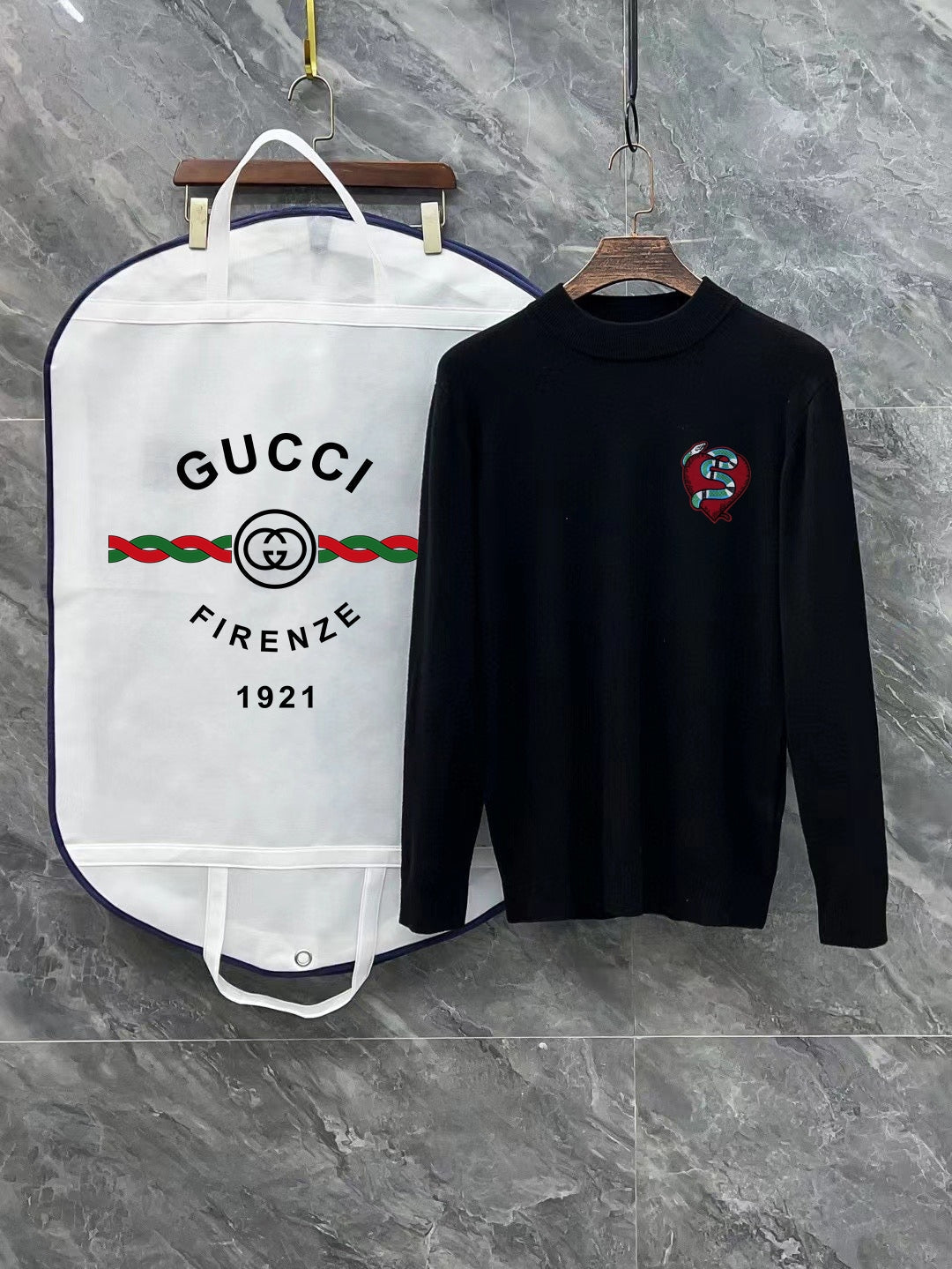 Gucci Unisex Embroidered Mock-Neck Sweater