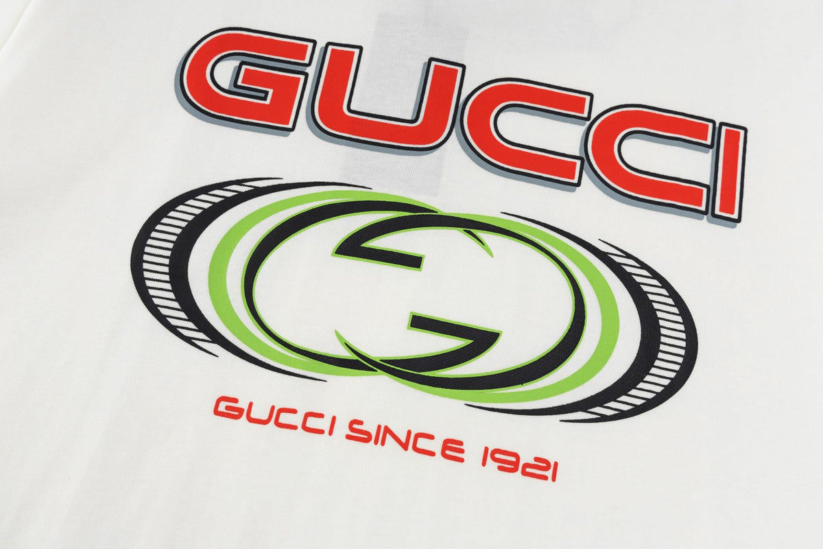 Gucci Since 1921 Neon GG Logo Oversized T-Shirt