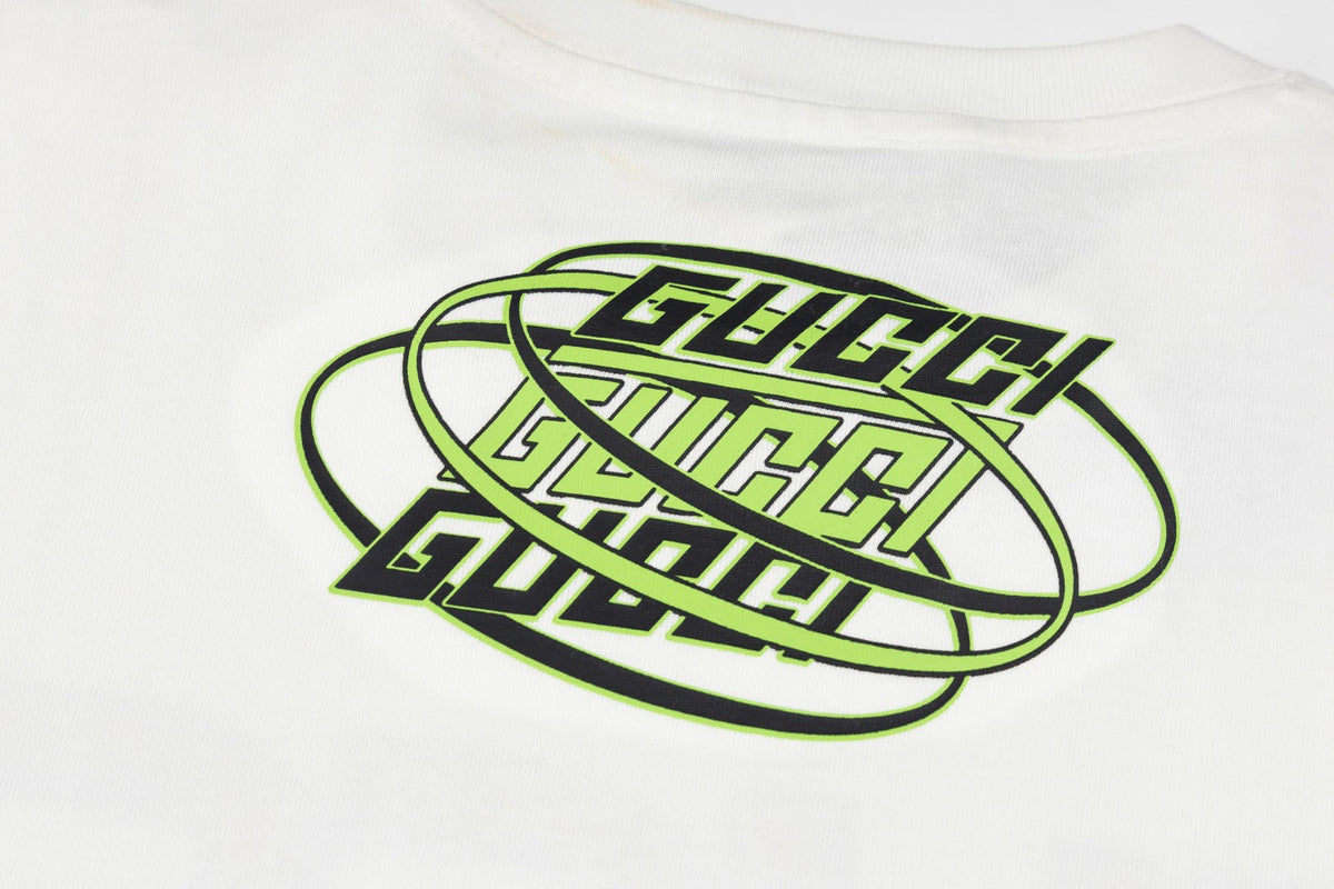 Gucci Since 1921 Neon GG Logo Oversized T-Shirt
