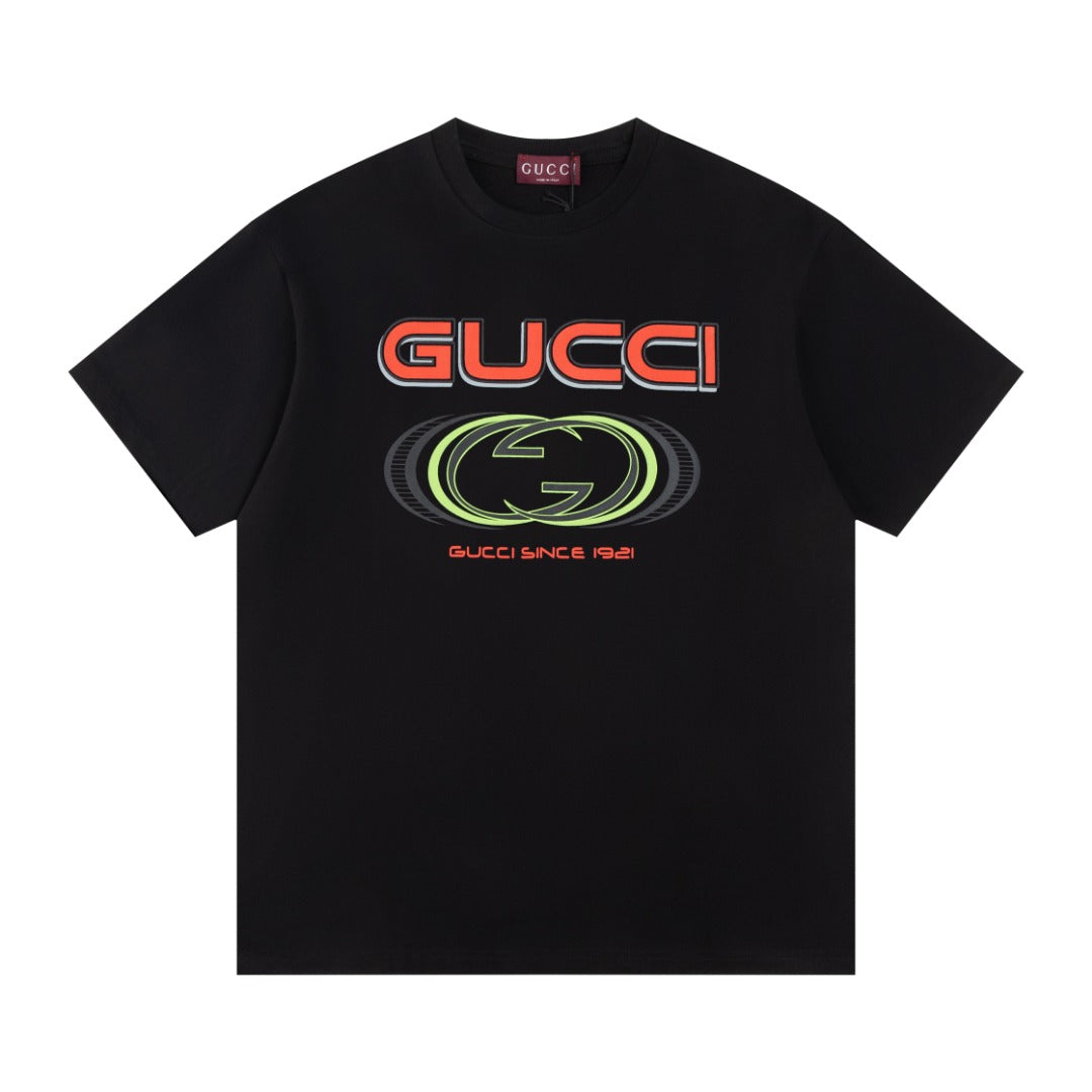 Gucci Since 1921 Neon GG Logo Oversized T-Shirt