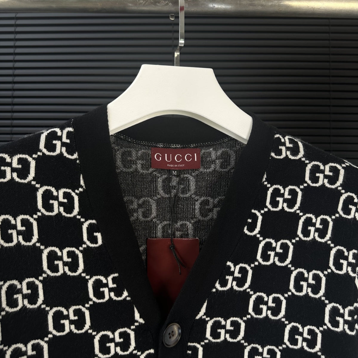 Gucci Unisex Monogram Double-G Jacquard Cardigan